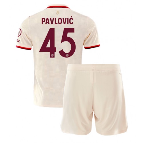 Bayern Munich Aleksandar Pavlovic #45 Rezervni Dres za djecu 2024-25 Kratak Rukav (+ Kratke hlače)